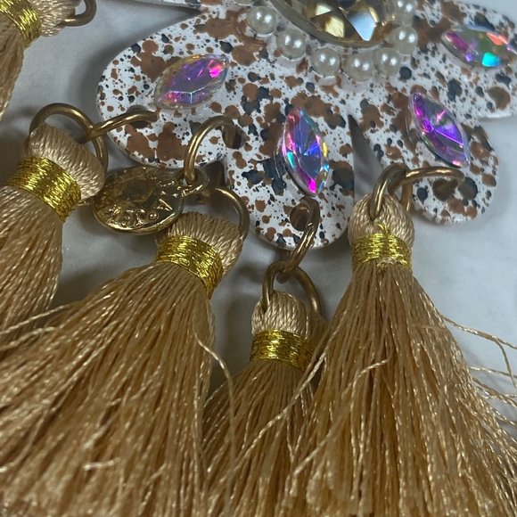 Jujlia Jewelry Chandelier Dangle Drop Pierced Earrrings Tassell Floral Boho - Picture 15 of 16